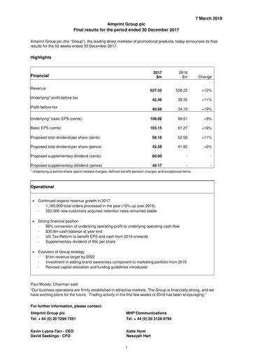Thumbnail 4imprint Group Financial Report 2017
