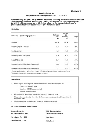 Thumbnail 4imprint Group Half-year Report 2015-h1