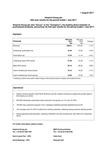 Thumbnail 4imprint Group Half-year Report 2017-h1