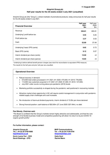 Thumbnail 4imprint Group Half-year Report 2021-h1
