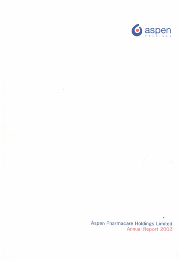 Thumbnail Aspen Pharmacare Annual Report 2002