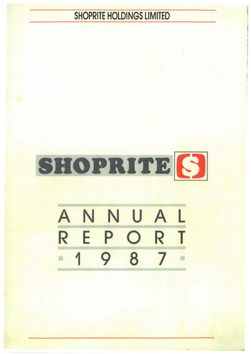 Miniature Shoprite Rapport annuel 1987