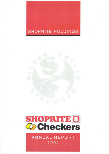 Miniature Shoprite Rapport annuel 1994