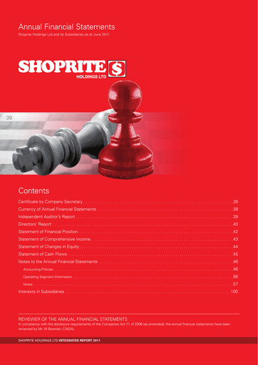 Miniature Shoprite Bilan financier 2011