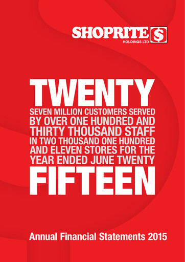 Miniature Shoprite Bilan financier 2015