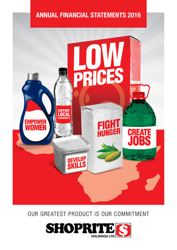 Miniature Shoprite Bilan financier 2016