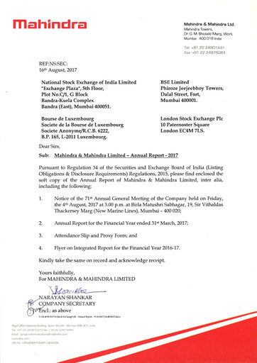 Thumbnail Mahindra & Mahindra Annual Report 2016-2017