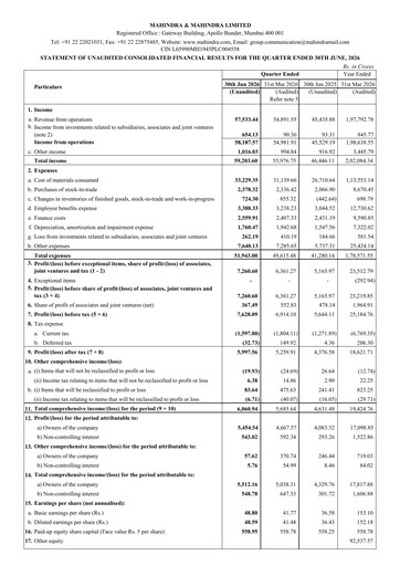Thumbnail Mahindra & Mahindra Quarterly Report 2026-q1