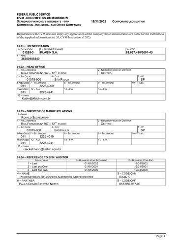 Thumbnail Klabin Financial Statement 2002