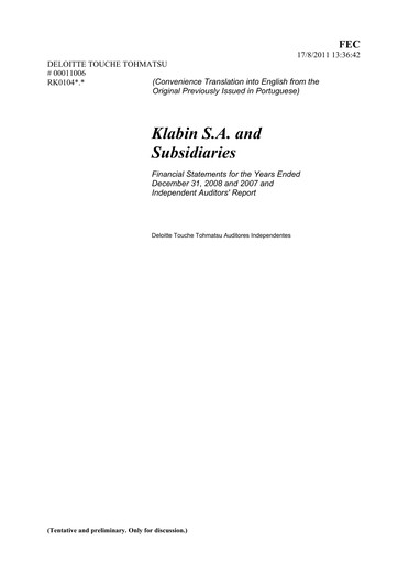 Thumbnail Klabin Financial Statement 2008