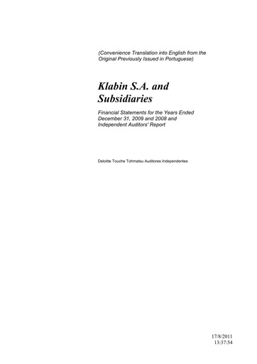 Thumbnail Klabin Financial Statement 2009