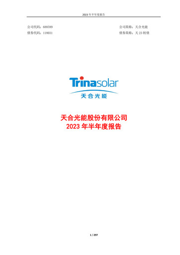 Thumbnail Trina Solar Half-year Report 2023-h1