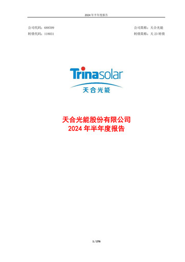 Thumbnail Trina Solar Half-year Report 2024-h1