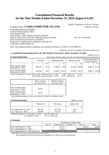 Thumbnail CASIO Quarterly Report 2025-q3