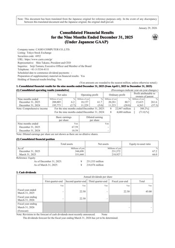 Thumbnail CASIO Quarterly Report 2026-q3
