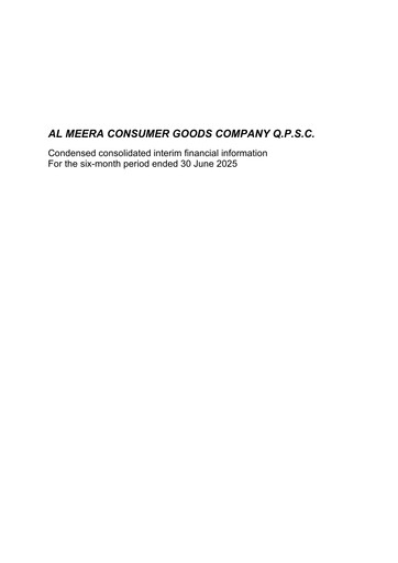 Thumbnail Al Meera Consumer Goods Company Half-year Report 2025-h1