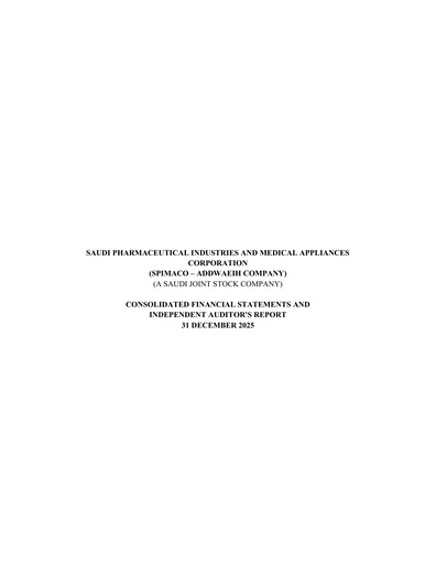 Thumbnail SPIMACO (Saudi Pharmaceutical Industries and Medical Appliances Corporation) Financial Statement 2025