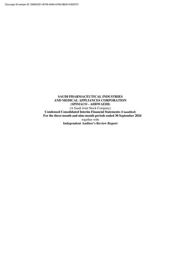 Thumbnail SPIMACO (Saudi Pharmaceutical Industries and Medical Appliances Corporation) Quarterly Report 2024-q3