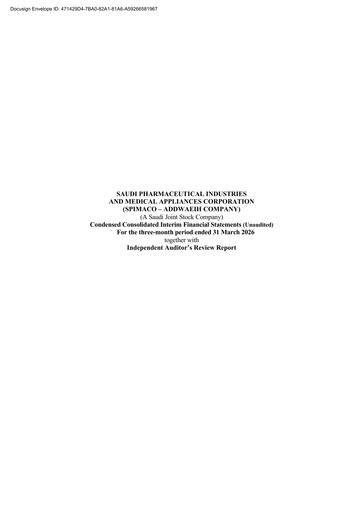 Thumbnail SPIMACO (Saudi Pharmaceutical Industries and Medical Appliances Corporation) Quarterly Report 2026-q1