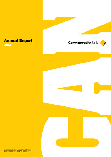 Thumbnail Commonwealth Bank Annual Report 2012