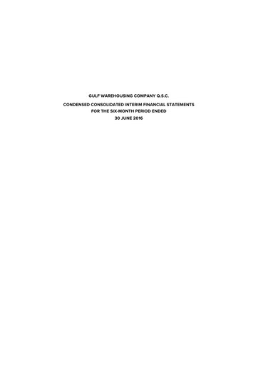 Thumbnail Gulf Warehousing Company Half-year Report 2016-h1