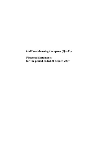 Thumbnail Gulf Warehousing Company Quarterly Report 2007-q1