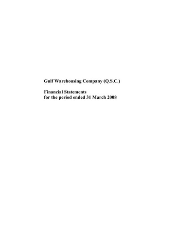 Thumbnail Gulf Warehousing Company Quarterly Report 2008-q1