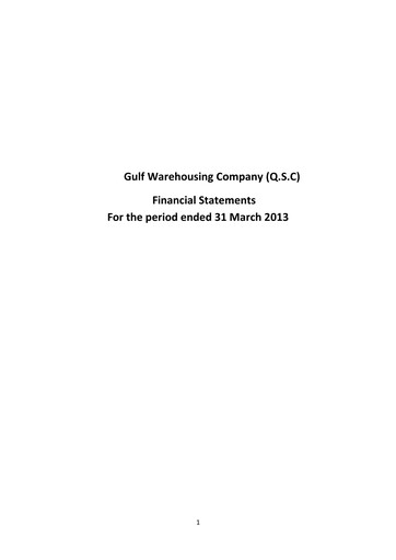 Thumbnail Gulf Warehousing Company Quarterly Report 2013-q1