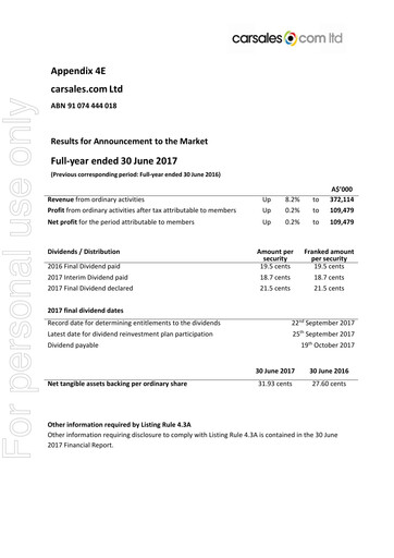 Thumbnail CAR Group (Carsales) Annual Report 2017