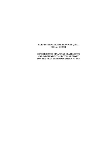 Thumbnail Gulf International Services Financial Statement 2016
