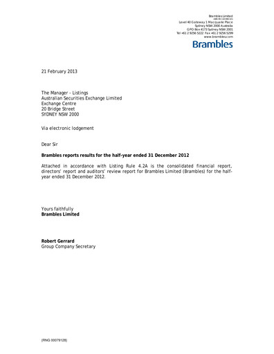 Thumbnail Brambles Half-year Report 2013-h1
