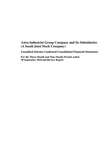 Miniature Astra Industrial Group Company Rapport trimestriel 2024-q3