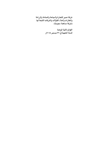 Miniature Sinad Holding Company Bilan financier 2015