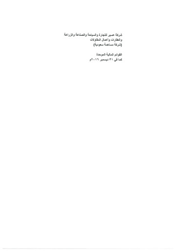 Miniature Sinad Holding Company Bilan financier 2016