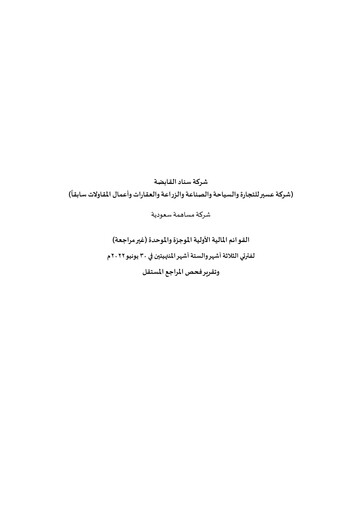 Miniature Sinad Holding Company Rapport trimestriel 2022-q2