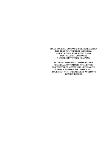 Miniature Sinad Holding Company Rapport trimestriel 2022-q3