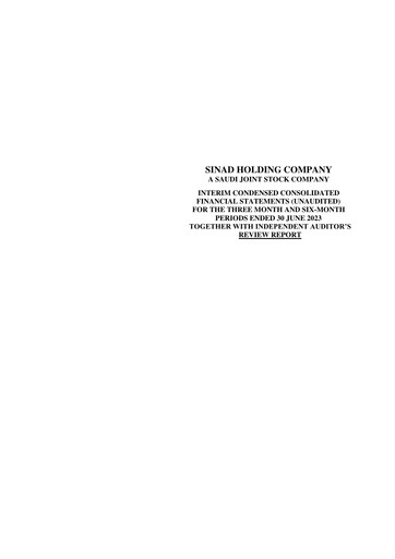 Miniature Sinad Holding Company Rapport trimestriel 2023-q2