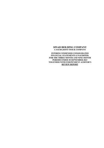 Miniature Sinad Holding Company Rapport trimestriel 2023-q3