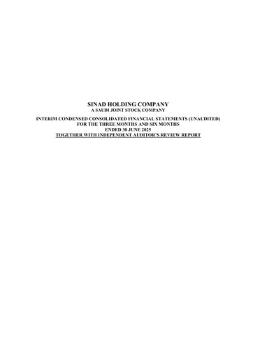 Miniature Sinad Holding Company Rapport trimestriel 2025-q2