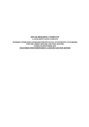 Miniature Sinad Holding Company Rapport trimestriel 2025-q3