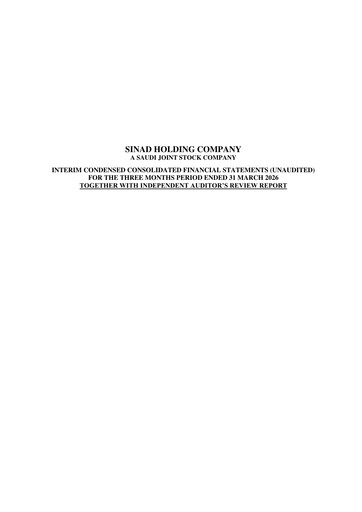 Miniature Sinad Holding Company Rapport trimestriel 2026-q1