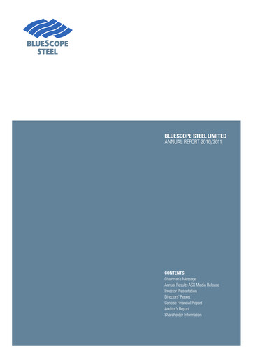 Thumbnail BlueScope Steel Annual Report 2010-2011