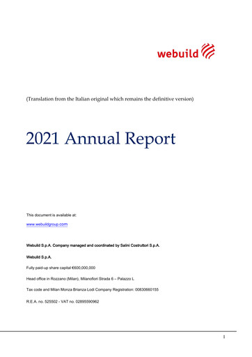 Thumbnail Webuild S.p.A. Annual Report 2021