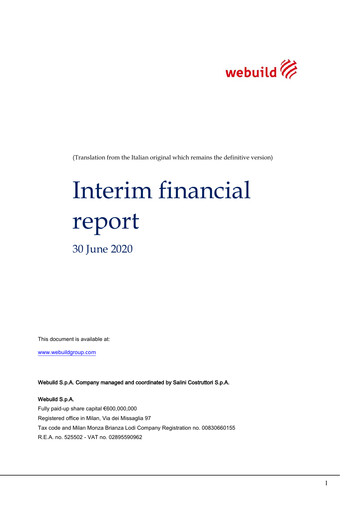 Miniature Webuild S.p.A. Rapport semestriel 2020