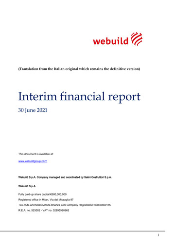 Miniature Webuild S.p.A. Rapport semestriel 2021