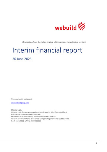 Miniature Webuild S.p.A. Rapport semestriel 2023