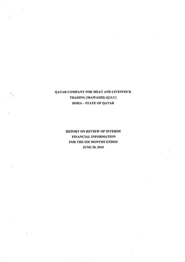 Thumbnail Widam Food Company Financial Statement 2010-h1