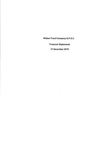 Thumbnail Widam Food Company Financial Statement 2019