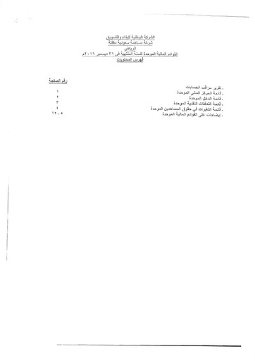 Thumbnail National Building and Marketing Company Financial Statement 2016