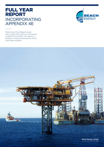 Thumbnail Beach Energy Financial Report 2018
